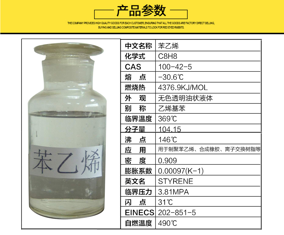 富贇貿易 苯乙烯 用於制聚苯乙烯 合成橡膠等 價格電議